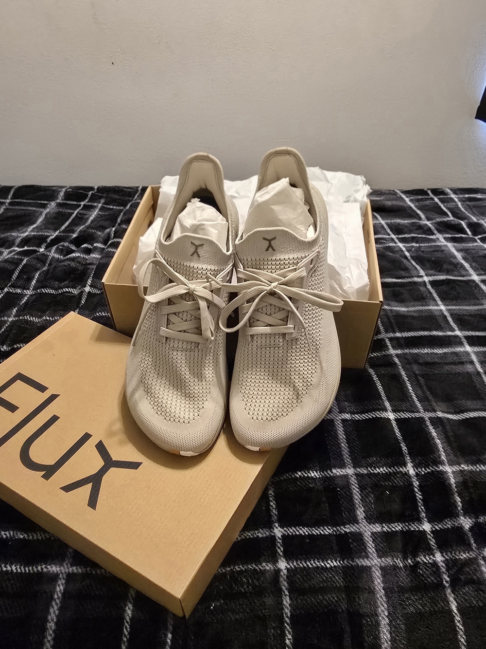 All-Day Comfort Men's FLUX Knit Sneakers - Cream